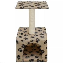 Kattenboom krabpaal speeltunnel knuffeldier van sisal 55 cm beige motief