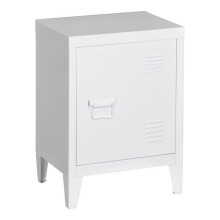 Mesa de cabeceira em aço laminado 57 x 40 x 30 cm branco mate 03_0008679
