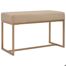 Banket poef kruk meubel bank 80 cm beige velours 3002049