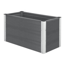 Cassa per fiori vasca per fiori vaso in legno composito WPC 100 x 50 x 50 cm grigio 03_0001244