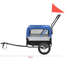Remorque vélo pour animaux - HELLOSHOP26 - 2 en 1 - Capacité 20 kg - Résistante à l'eau - Avec roue frontale