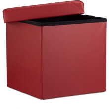 Faltbarer Pouf-Hocker mit stabilem Stauraum, synthetisch, 38 cm, bordeaux 13_0002806_2