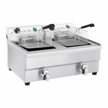 Professionele dubbele elektrische friteuse 2 x 3 200 watt 2 x 16 liter