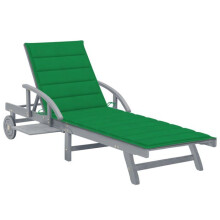 Sofá chaise longue - Acacia - 200 cm - Cojín incluido - Mesa deslizante - Ajustable