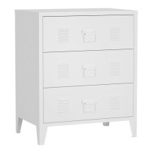 Cômoda estilizada móvel de armazenamento prático metálico aço 72 x 60 x 40 cm branco