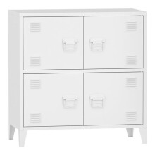 Büro-Schrank, Aktenschrank, Aufbewahrungsmöbel für Wohnzimmer, Büro, Schlafzimmer, Werkstatt, metallisch, 4 Türen, Stahl, 82