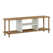 Mueble de TV con espacio de almacenamiento 43 x 120 x 29 cm efecto madera