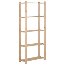 Scaffale 5 ripiani stoccaggio 170 cm legno di pino massiccio 02_0000660