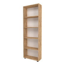 Bibliothèque - Design - 5 Niveaux - Effet Chêne - 172 x 55 x 20 cm - Meuble de Salon