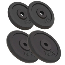 Plaque de poids 4 pièces 2 x 10 kg + 2 x 5 kg fonte