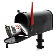 Buzón de correo diseño americano negro montado en la pared puesto 16_0000334
