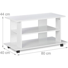 Copie de Meuble TV 2 compartiments console table sur roulettes 80 cm blanc 13_0001660_2