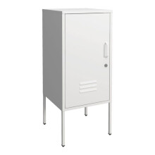 Mesa de cabeceira elegante 82 x 35 x 35 cm aço branco 03_0008676