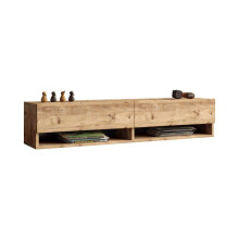 Mueble de TV de 2 puertas 29,5 x 140 x 31,5 cm efecto roble rústico 03_0007766