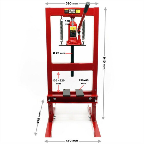 Hydraulische pers - HELLOSHOP26 - 6 ton - Metalen frame - Verstelbare hoogte - Multifunctioneel 2