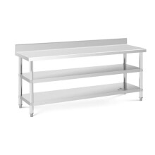 Table de travail acier inoxydable table de travail en inox adossée avec dosseret 200 x