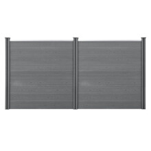 ClĂ´ture brise vue brise vent bois composite (WPC) 183 x 357 cm gris 03_0001449