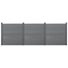 ClĂ´ture brise vue brise vent bois composite (WPC) 183 x 531 cm gris 03_0001450