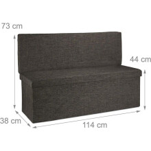 Linnen opvouwbare opbergpoefbank 114 cm bruin 13_0002783
