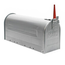 Buzón estilo americano, caja postal sobre pie, buzón US plateado 16_0000085