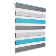 Store enrouleur zebra day and night rouleau double couche 80x150cm blanc gris turquoise 19_0000860