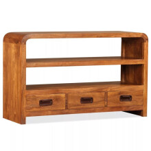 Móvel de TV buffet design prático em madeira maciça com acabamento em sesham 90 cm