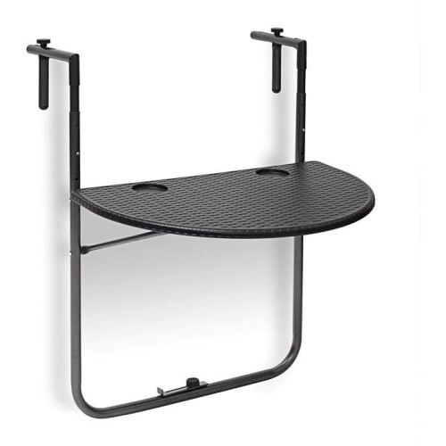 Table de balcon pliante pliable 3 niveaux réglable noir 13_0002691