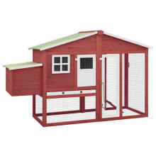 Poulailler avec nichoir 191 x 67 x 117 cm bois de sapin massif rouge