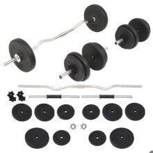 Ensemble d'haltères et barres d'haltères sport musculation fitness 30 kg 02_0000745