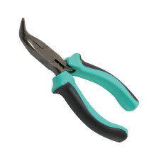 PM-755 5-Inch Small Curved Needle Nose Pliers With Wire Cutter And Cutting Pliers Anti-Skid Durable Hand Tool