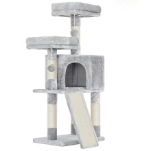 Albero per gatti con pali da graffiare 115 cm grigio chiaro 12_0001145