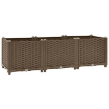 Jardinière lit surélevé plantes fleurs jardin 120 x 40 x 38 cm polypropylène marron