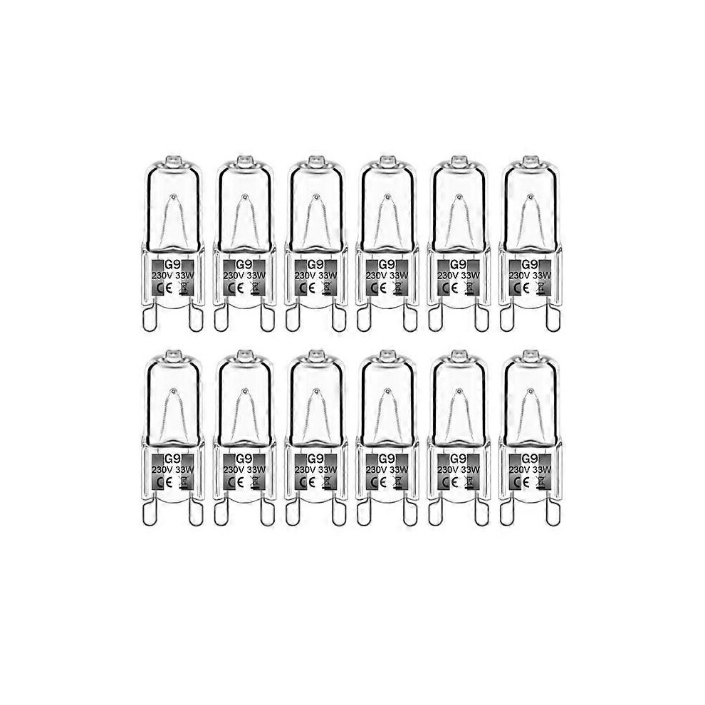 12Pack G9 Halogen Bulbs 33W 230V 2800K Warm White 380lm Clear Capsule Halogen Bulbs Dimmable No Flash No Flicker-image-OPC-PKHVGYM-NEW