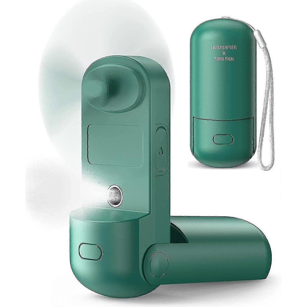 Handheld Fan Misting Fan  3 In 1 Hand Fan  Portable Mini Fan With Rechargeable Battery Operated And 3 Adjustable Speed[6-13-20 Working Hours]  Foldabl-image-OPC-PKHVHHH-NEW