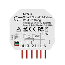 Tuya Smart WiFi 2 Gang Double Curtain Blind Switch Module Roller Shutter Electric Motor Smart Life