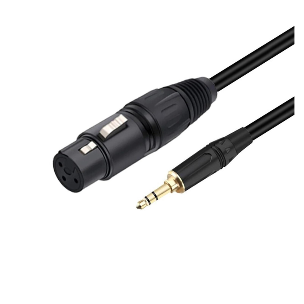 3.5Mm To 3Pin Xlr Female Cable Unbalanced 1/8In Trs Stereo Male To Xlr Female Microphone Cable, 1.5M Black 9016109902139