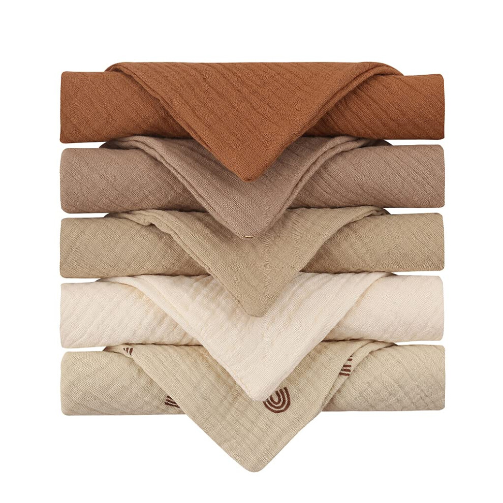 Baby Towel Soft Absorbent Gauze Cotton Bath Towel Washcloth Set 5 Pieces For Newborns