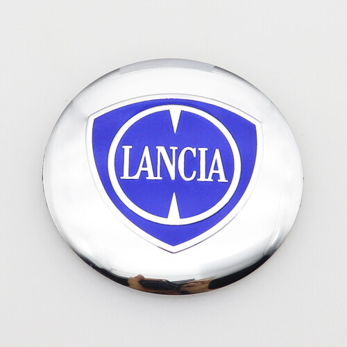 56 mm aluminium Lancia 56 mm fälgdekaler, silverfärgade LANCIA