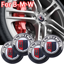 56mm aluminium bilhjulsnavkapslar för BMW röd svart