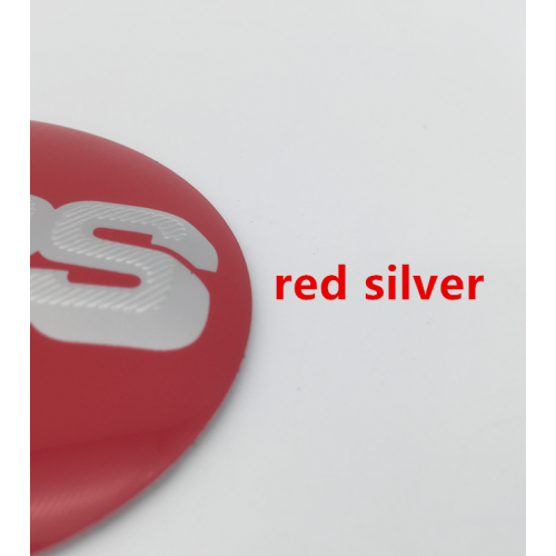 65mm fälgdekal, röd silver