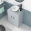 NES Home Nes Home Matte Grey 600mm Bathroom Doors Vanity Unit Round Ceramic Basin 4
