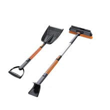 Car Glass Winter Ice Removing Brush Retractable Snow Shovel Tool Black 1 Set Ice Remover For Cars