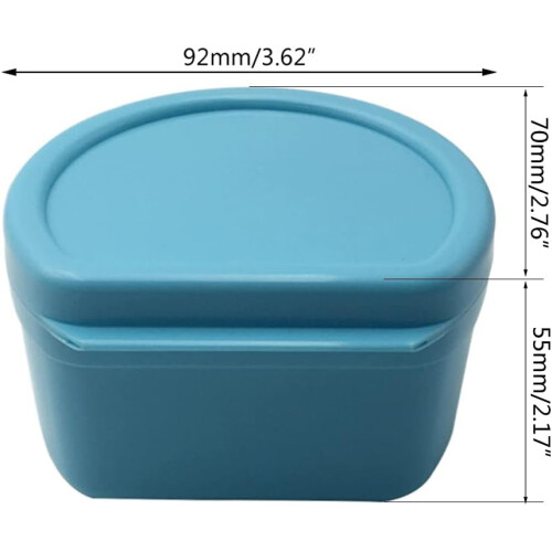 Denture Bath Box For False Teeth Storage Case With Hanging Net White 1