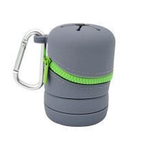 Foldable Fly Box Silicone Fishing Pouch Gray Tippet Line Waste Holder Dry Fly Storage Portable River Angler Gear