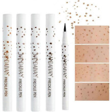 4 Colors Freckle Pen, Lifelike Freckle Makeup Pen, Point Out Natural Waterproof Longlasting Artificial Freckles, Fine Makeup Freckle Pen