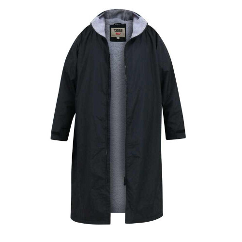 (Black, 5XL) D555 WEBBER Sherpa Lined Showerproof Changing Robe For Men