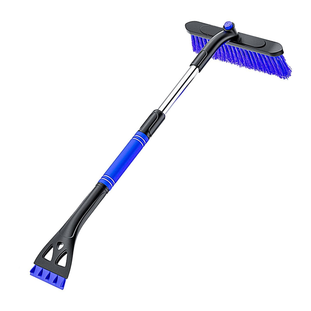 Car Windshield Ice Scraper Telescopic Snow Brush Removable Rotating Snow Brush For Car Truck Suv Winter Accessories Blue 9084446950694