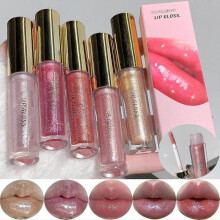 5 Colors Liquid Lipstick Set Shimmer and Shine, Moisturizing and Plumping Lip Oil, Intense High Reflective Lipstick Lip Makeup