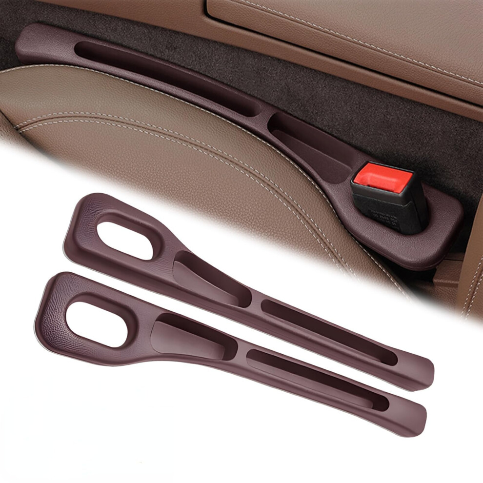 Car Seat Crevice Gap Filler 2 Pieces For Ford F-150 Mach-E 3-In-1 Leak-Proof Gap Filler Between Seat And Console Brown 9393856759989