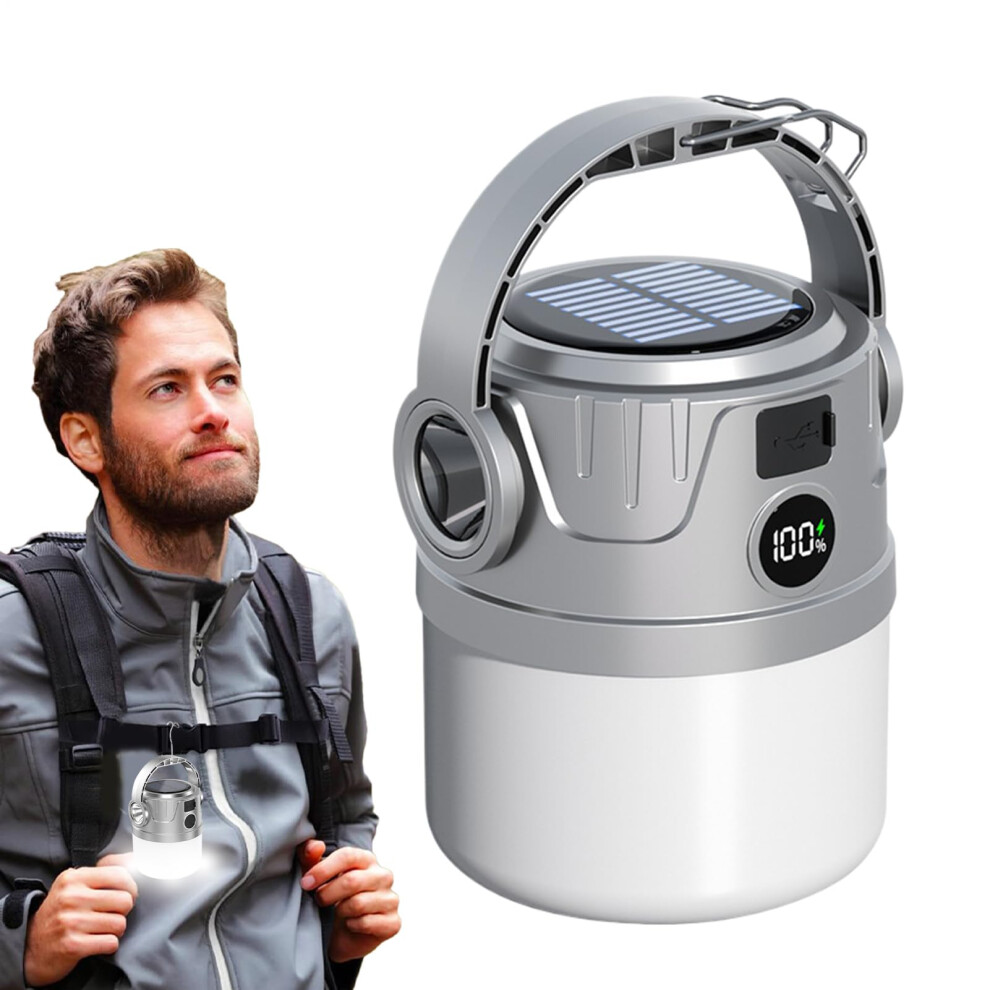 Solar Camping Light Rechargeable LED Tent Light For Outdoor Use USB Rechargeable Torch Lightweight Hiking Lantern-image-OPC-PKHW79J-NEW